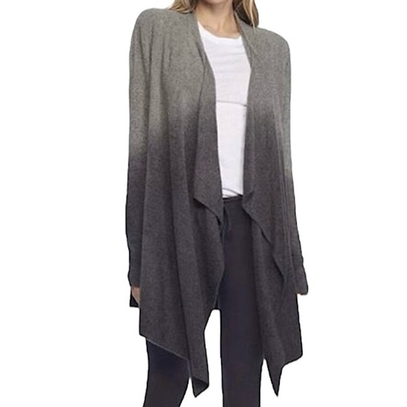 Barefoot Dreams CozyChic Lite Calypso Ombre‎ Cardigan Grey Black Small Medium - Picture 1 of 10
